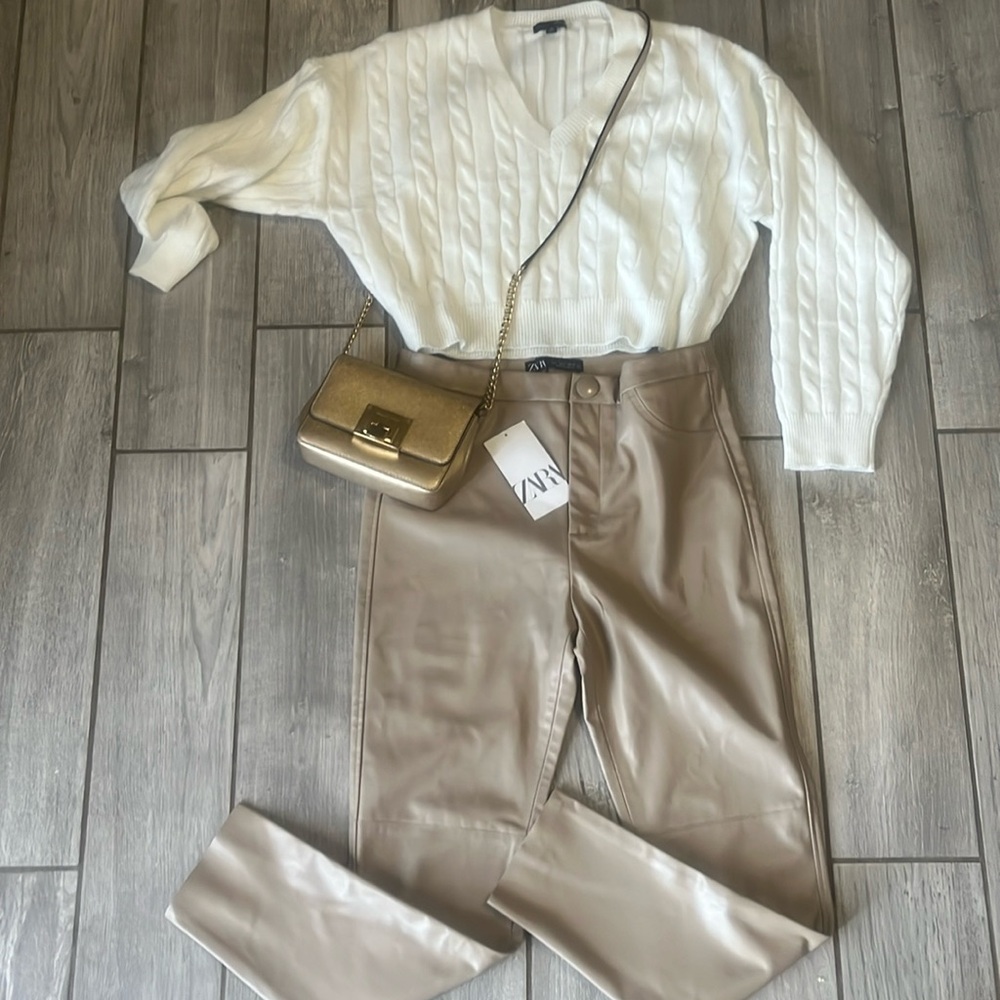 NWT faux leather Zara pants